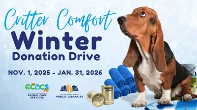 Critter Comfort Winter Donation Drive: Nov. 1 2025 - Jan. 31. 2026