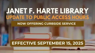 Updated Public Access Hours for Janet F. Harte Library