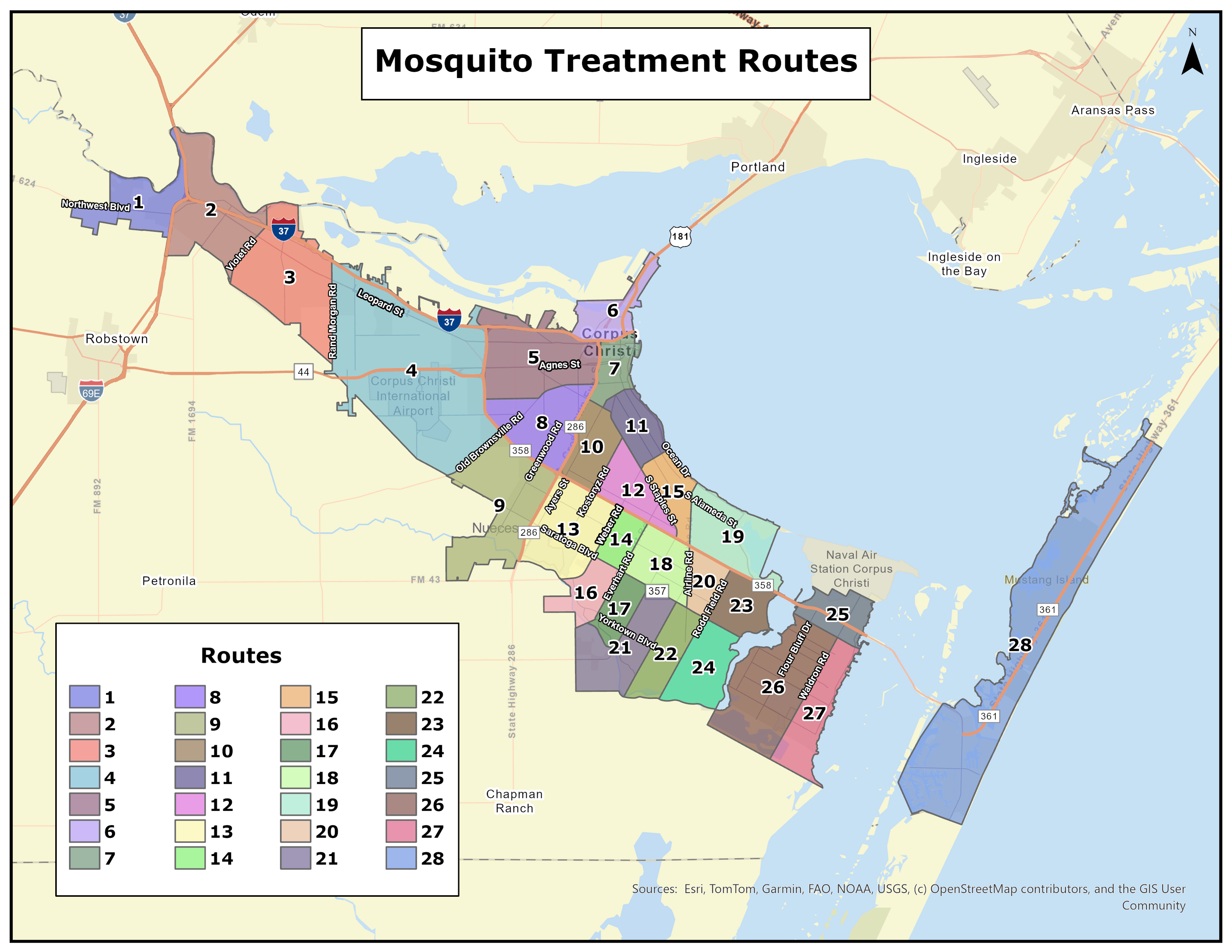Mosquito Treatment Routes